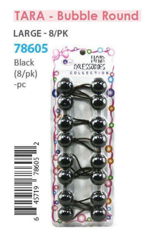Tara Hair Baubles - Round #78605 C5 Black Large - Beautiful Black Hair