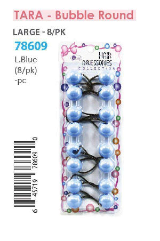 Tara Hair Baubles - Round #78609 C7 Light Blue Large - Beautiful Black Hair