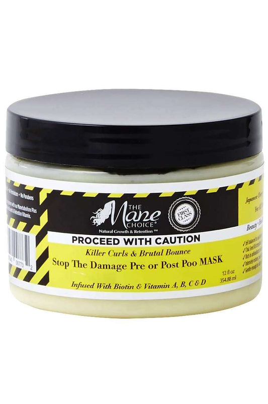 The Mane Choice Proceed With Caution Killer Curls & Brutal Bounce Stop The Damage Pre or Post Poo Mask - Beautiful Black Hair