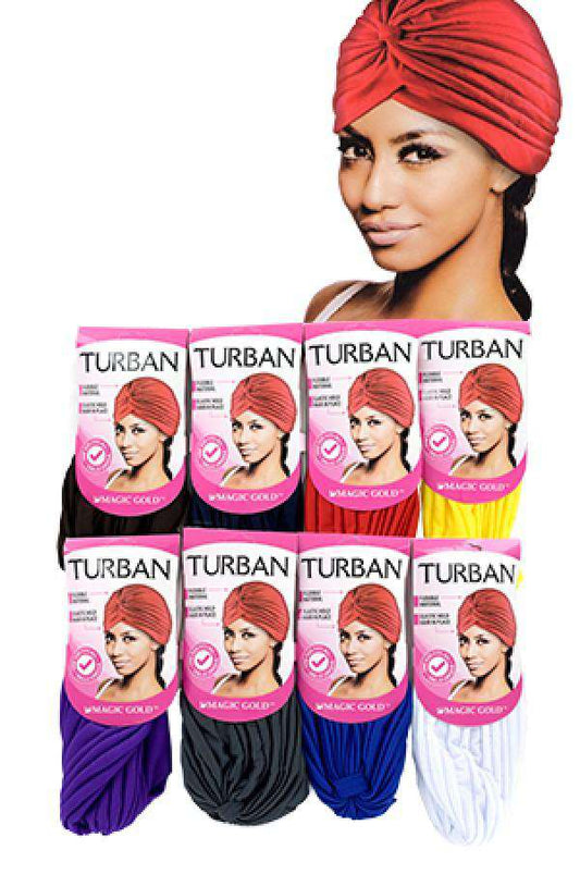 Magic Gold Turban - Assorted - Beautiful Black Hair