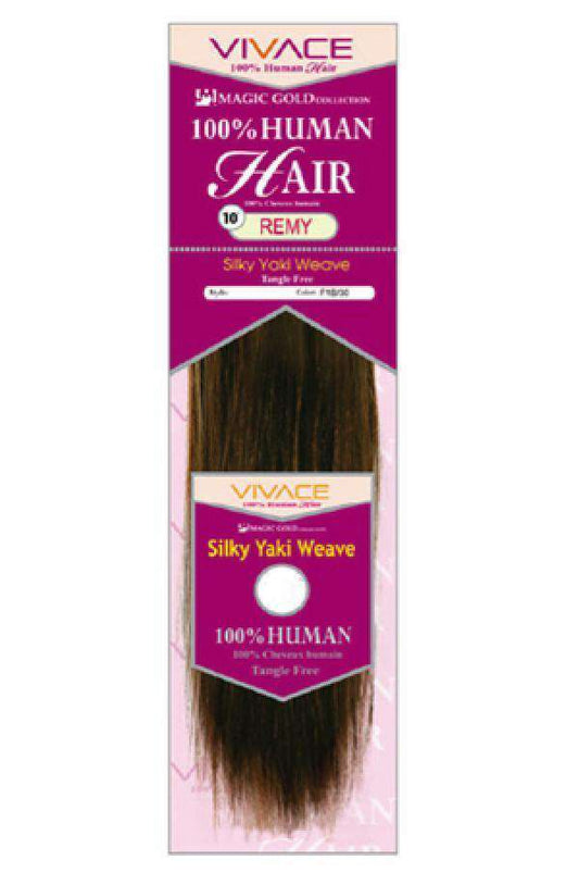 Vivace Remy 100% Human Hair Weave Silky Yaki 10" - Beautiful Black Hair