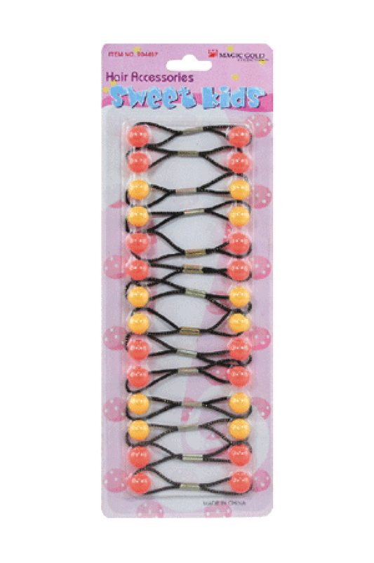 Magic Gold Hair Baubles - Round #XS11 Orange/Yellow - Beautiful Black Hair