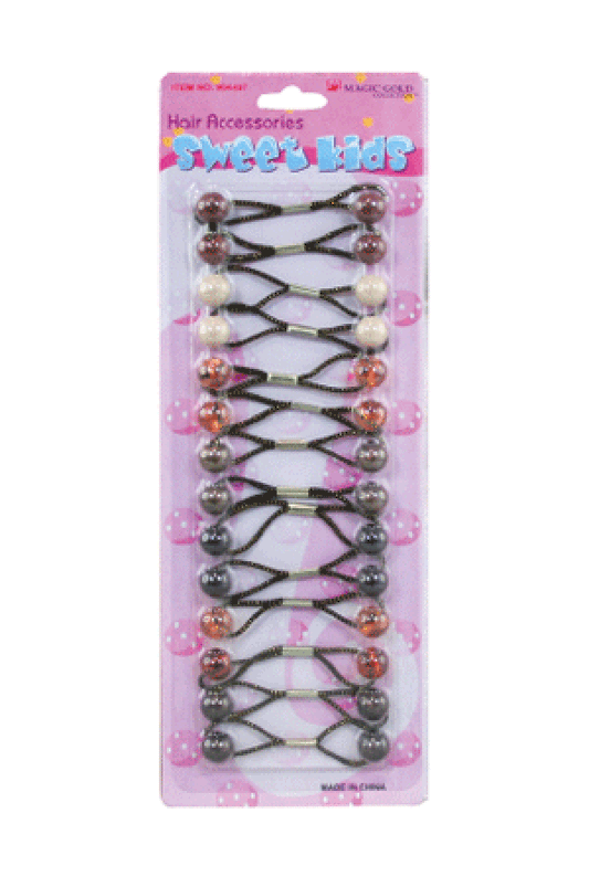 Magic Gold Hair Baubles - Round #XS17 Brown Mix - Beautiful Black Hair