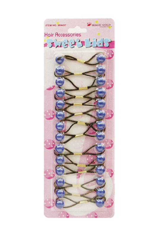 Magic Gold Hair Baubles - Round #XS6 Blue - Beautiful Black Hair