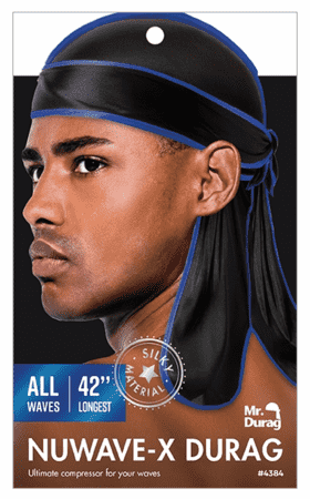 Mr. Durag Nuwave-X Silky Durag #4384 Black - Beautiful Black Hair
